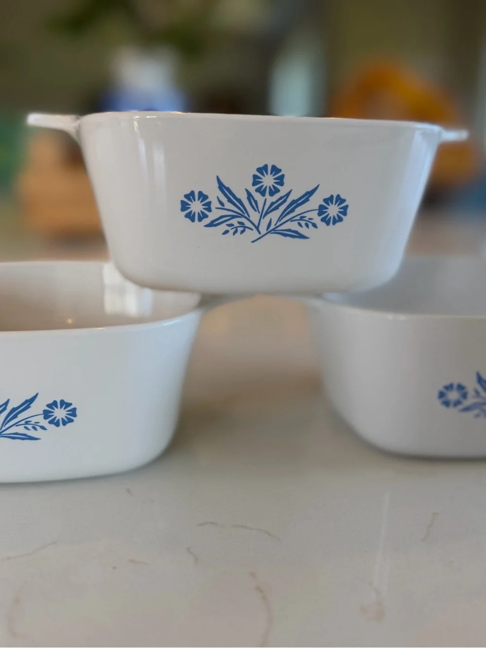 Vintage Corningware Casserole Dishes Blue Cornflower Set of 5 Pieces USA
